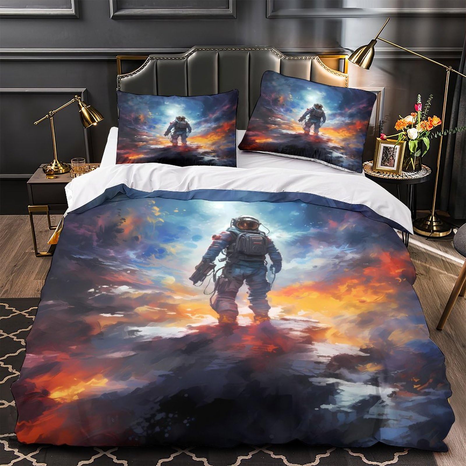 Housse de couette espace aventure spatiale pour chambre garçon et ado