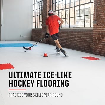 HockeyShot Revolution Synthetic Ice Tiles - 10 Pack, 18x18, White | SkateAble Hockey Tiles for All Ages, Build Your Own Year-Round Hockey Training Surface, Durable, Easy Install, Made in Canada
