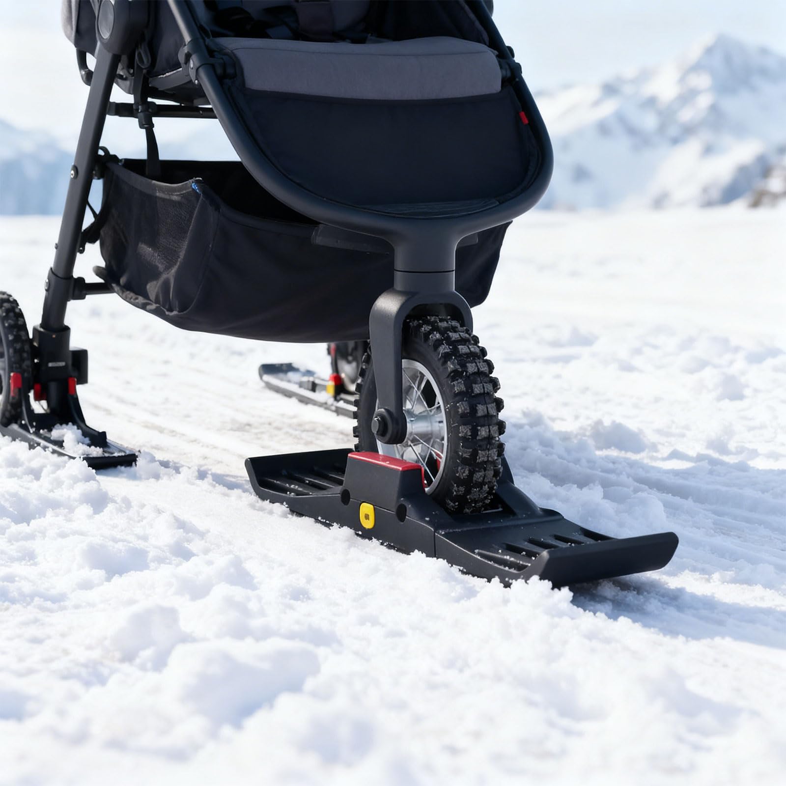 Adattatore per passeggini da 58 mm | Adattatore da sci per sedia a rotelle, 1,4 kg, costruzione leggera, attività invernale sicura, configurazioni, durata