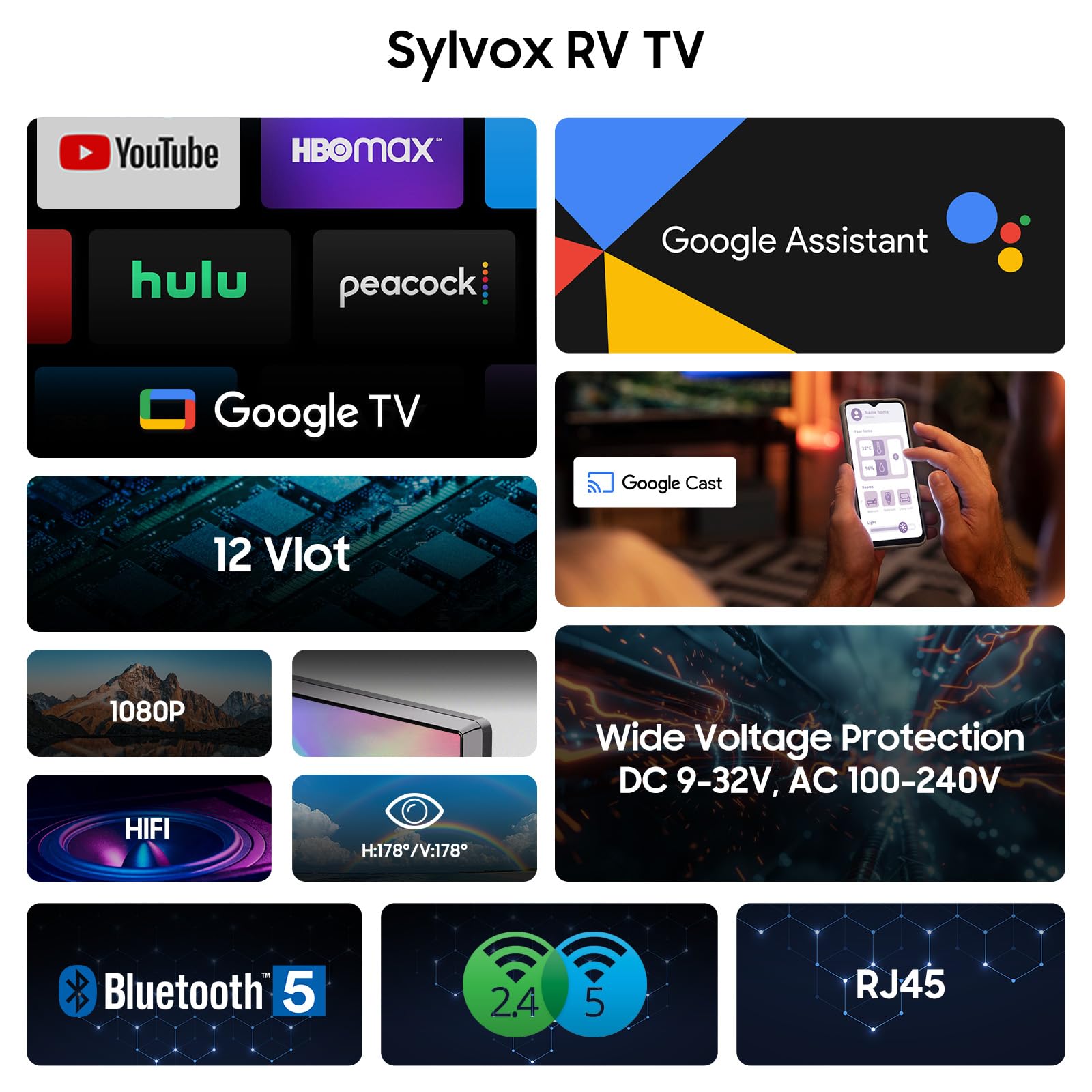 Sylvox Smart Google TV 22 Pollici Per Camper - Dettaglio