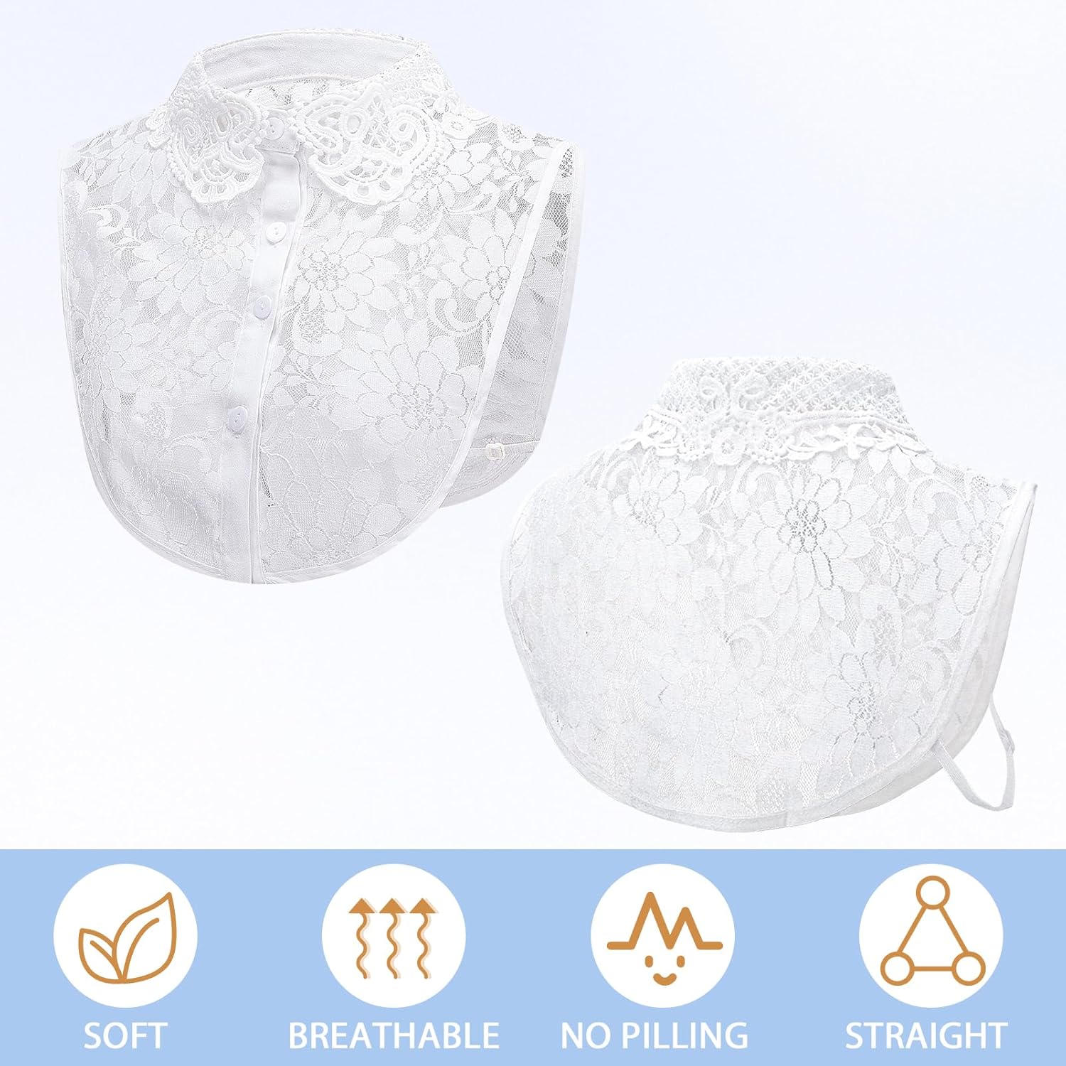 JATEBI Fake Collar Detachable Collar Shirt Dickey Collars Half False Blouse Dickey for Women Outfits - Image 3