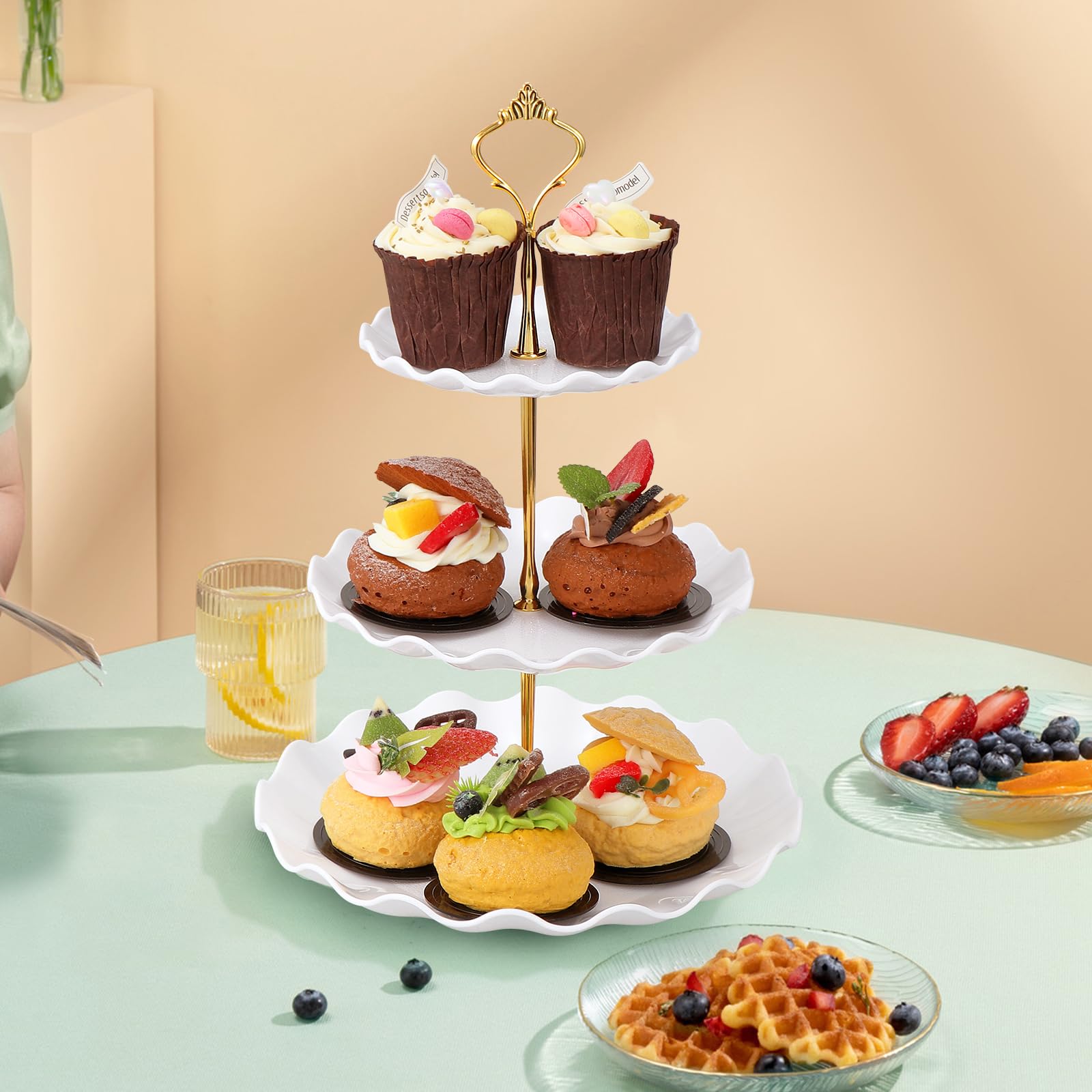 Acrylic Cupcake Stand - 3-Tier Serving Display For Afternoon Tea, Baby Showers, Parties