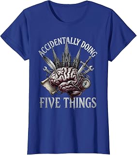 Accidentally Doing Five Things ADHD Design T-Shirt