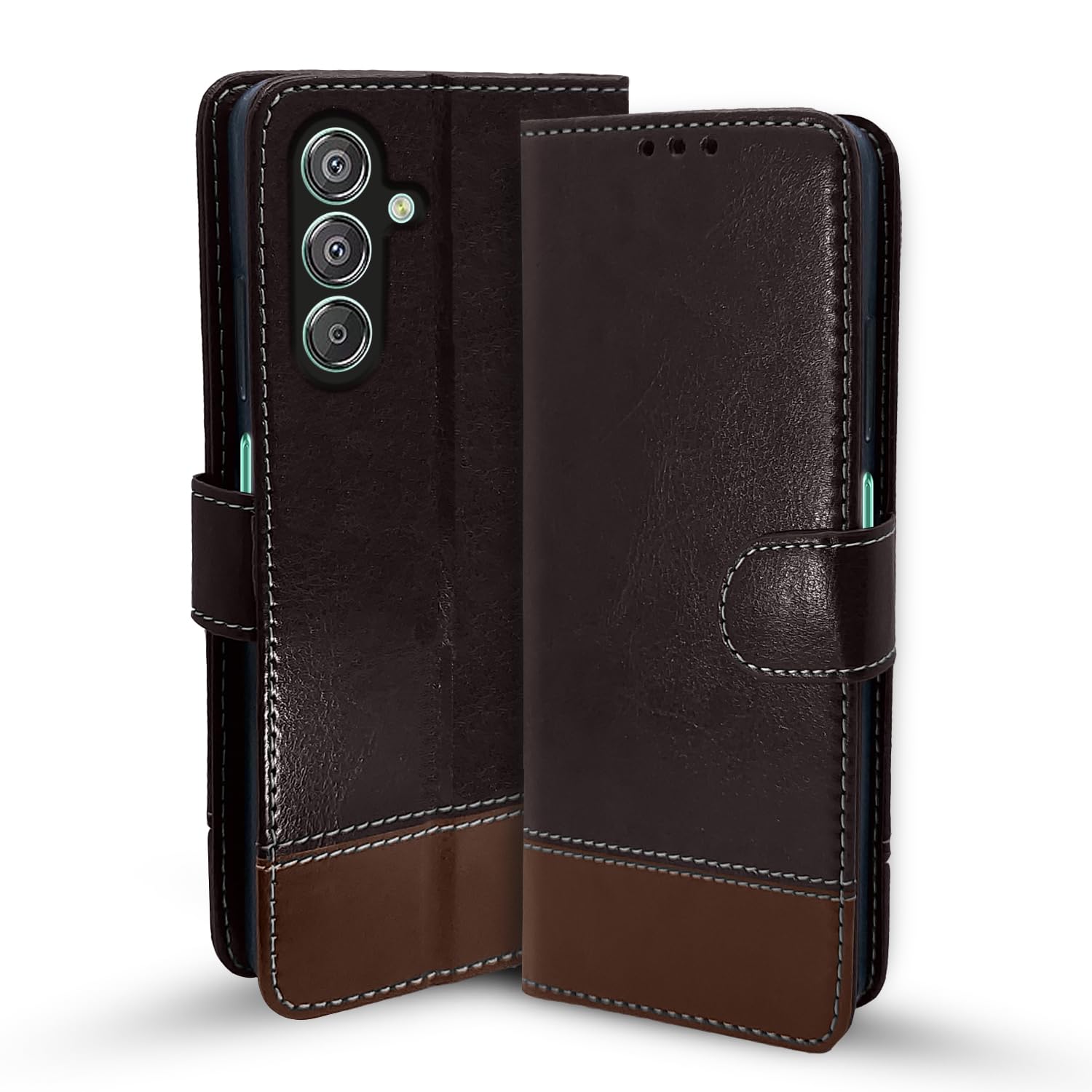 Pikkme Flip Cover | Dual-Tone PU Leather Finish | Wallet Style & Stand | Magnetic Flip Case for Samsung Galaxy F15 5G / M15 5G / M15 Prime 5G (Coffee & Brown) (B0CY9BZPJZ) Amazon Price History, Amazon Price Tracker