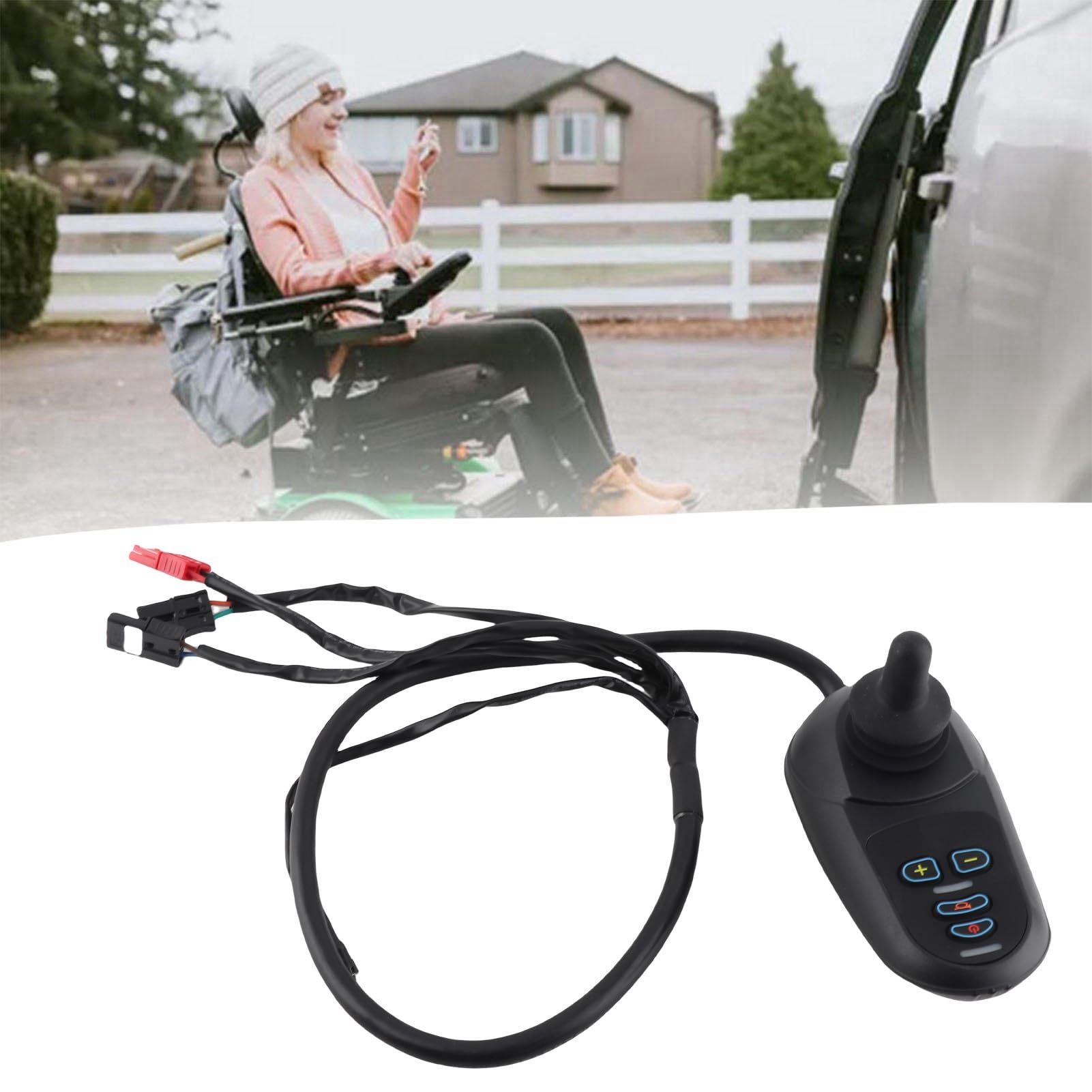 Marhynchus Controlador de Palanca de Mando para Silla de Ruedas Eléctrica, 45 A CC 24 V con Cepillo Conector y Freno Automático, para Dispositivos de Entretenimiento de Robot Inteligente