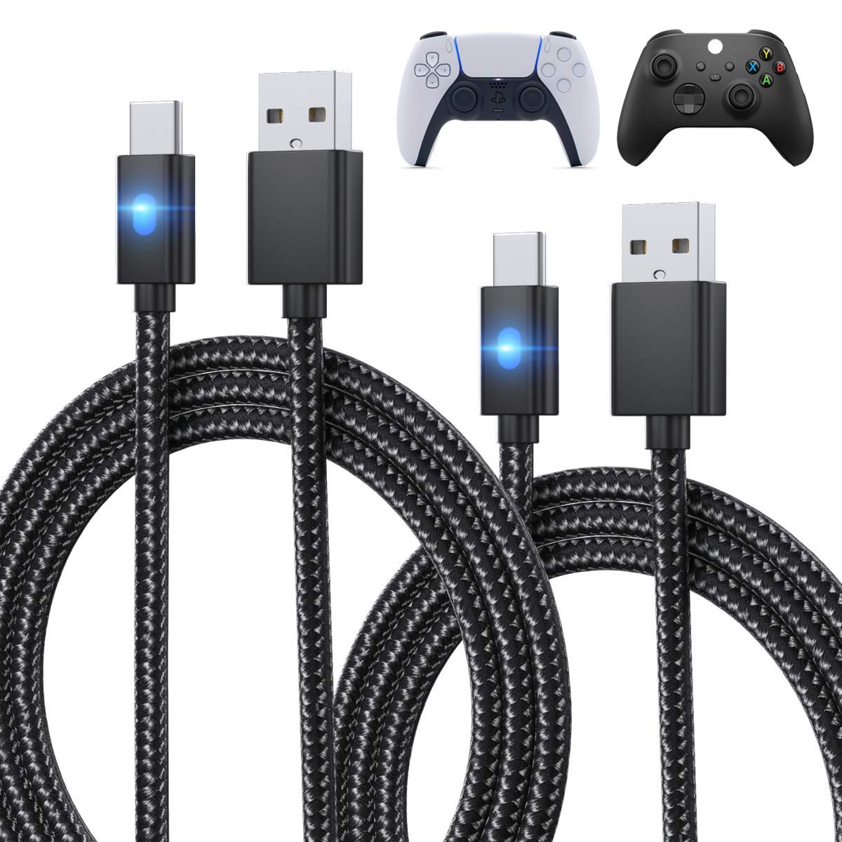 10FT Charger Charging Cable for PS5 Controller, Xbox Series X/S Controller/Switch Pro Controller, Replacement USB Charging Cord Nylon Braided Type-C Ports Accessories for Playstation 5/ Xbox Series X (B08MT577XF) Amazon Price History, Amazon Price Tracker