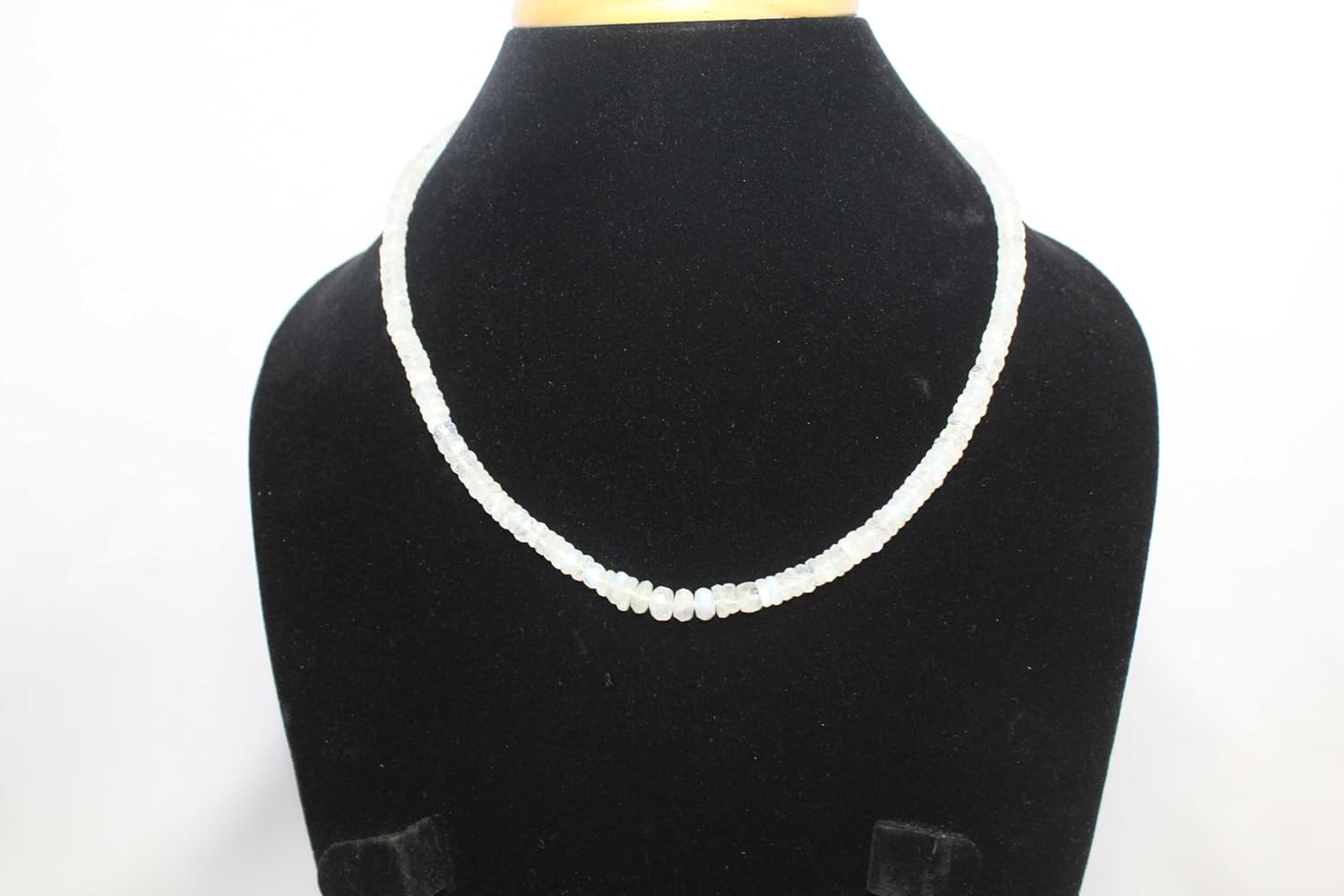 Rajasthan Gems Necklace Strand String Beaded Rainbow Moon Stone Diamond Cut Bead Women D801