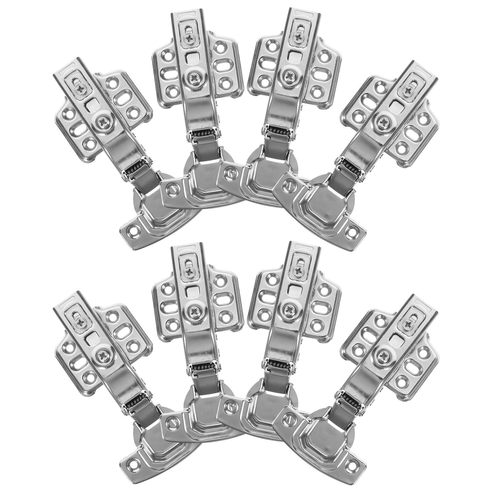 Abaodam 12 Piezas Bisagras para Puertas de Armario de Cocina Acero Inoxidable Bisagras Pesadas con Amortiguador y Auto Cierre Resistentes y Anticorrosivas para Armarios de Baño y Cocina