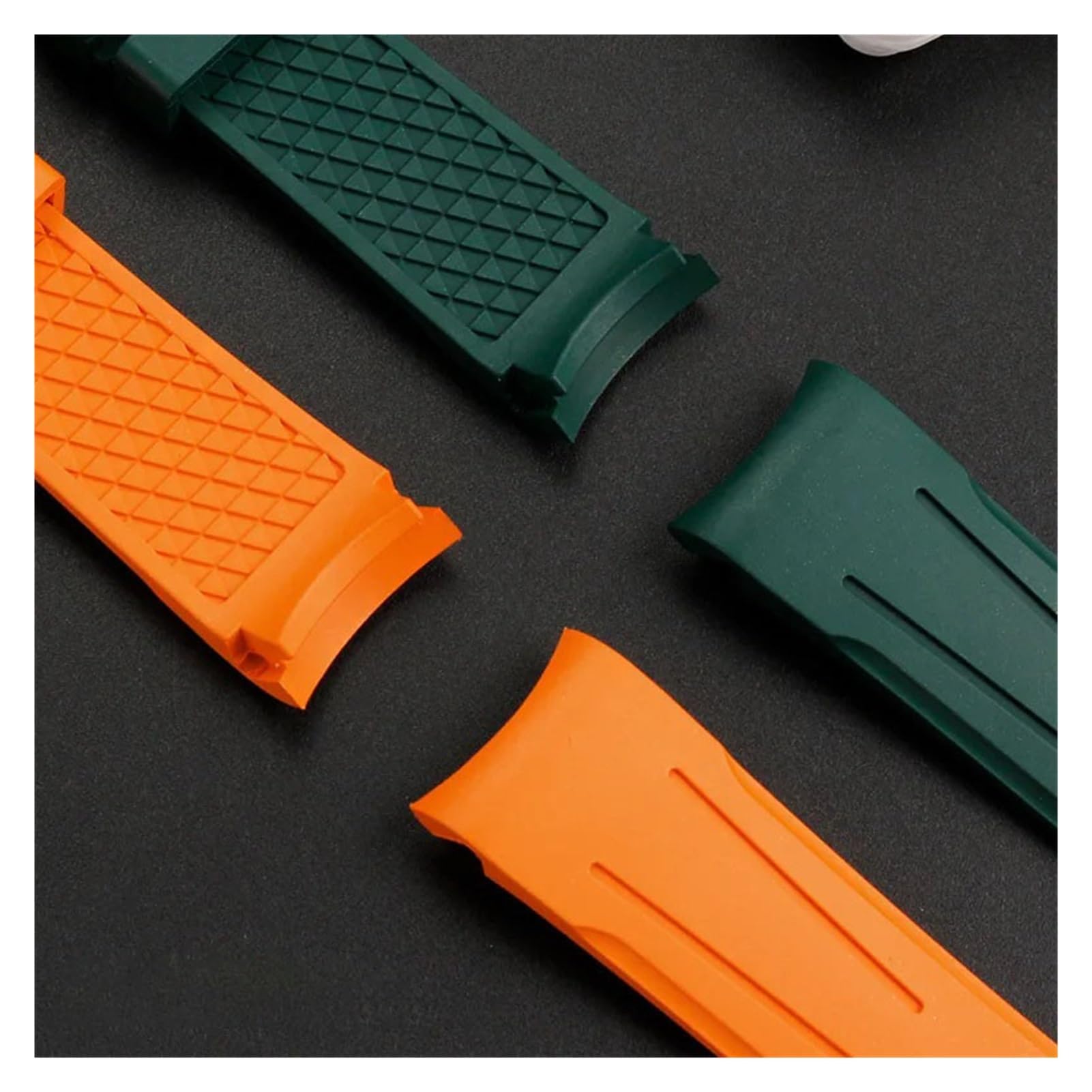 Correa de caucho flúor for reloj Compatible con Longines SEIKO ROLEX OMGEA, pulsera curvada FKM resistente al agua de 20mm y 22mm for hombre