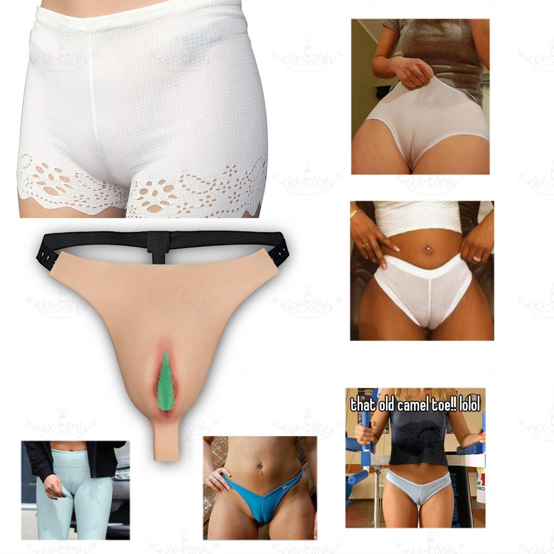 Culotte De Vagin en Silicone Faux Culotte De Chameau Réaliste Culotte Gaff pour Homme pour Travesti Transgenre
