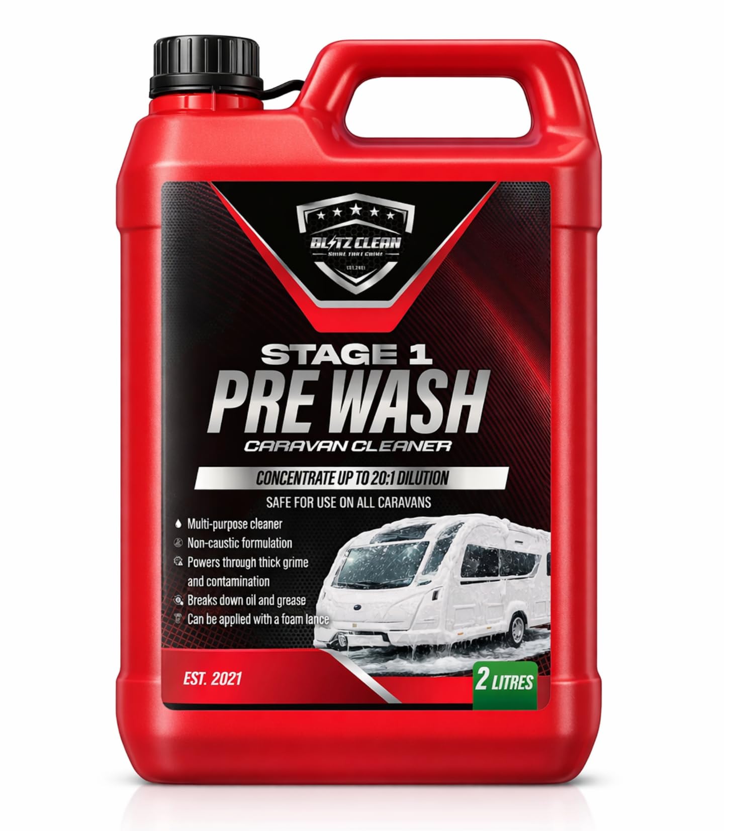 Concentrated Caravan Cleaning Kit with Pump Handheld Sprayer – Stage 1 Pre Wash Cleaner & Stage 2 Super Carnauba Wax Shampoo, Exterior Cleaning for Caravans & Motorhomes(2L Stage 1/Stage 2 + Sprayer) — view 9
