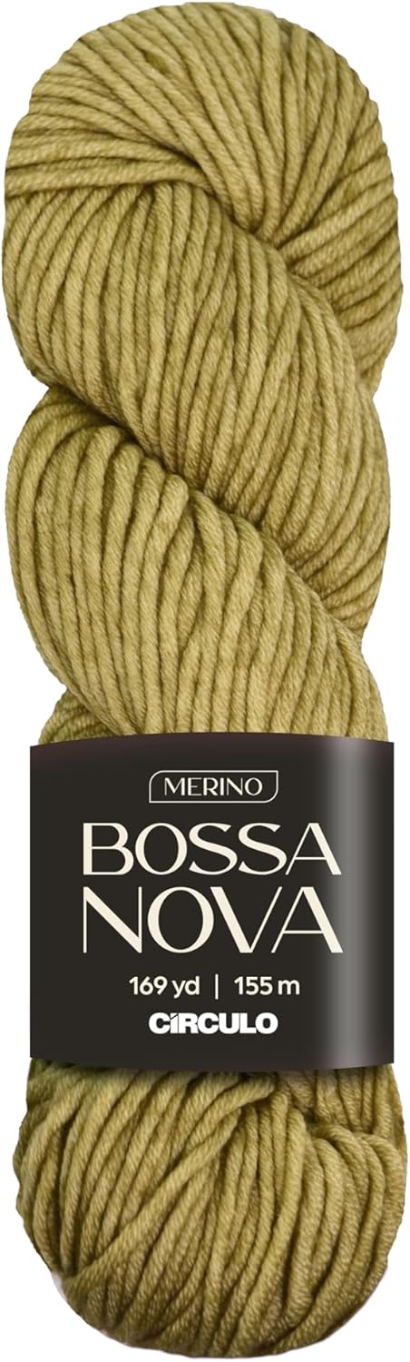 Circulo Bossa Nova Yarn, 100% Superwash Merino Wool - Premium, Soft, Durable - Worsted Weight, 169 Yards - Color: 7030 - Mustard