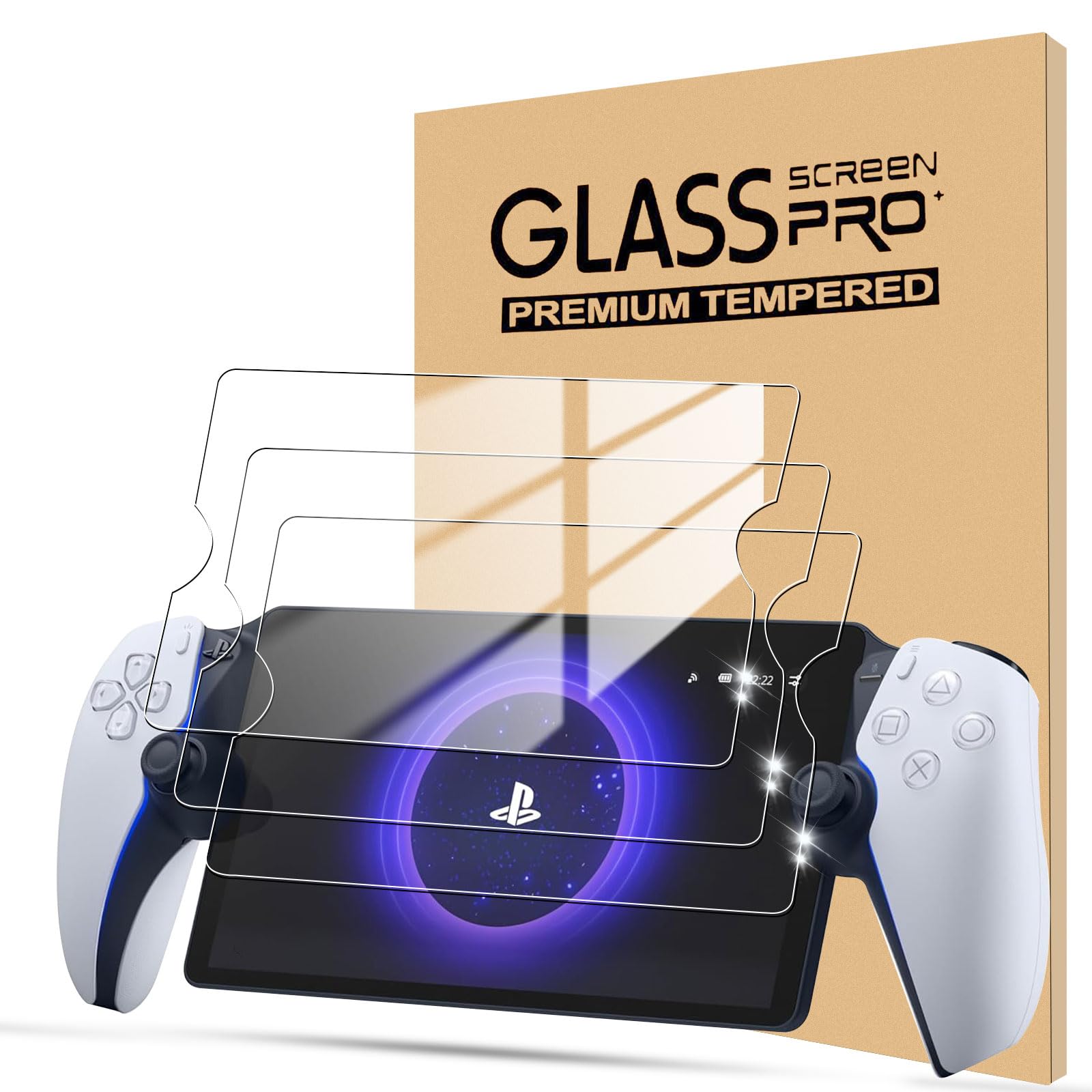 Jusy Lot de 3 films de protection d'écran pour PlayStation Portal&Ps Portal 8", [9H transparent] [anti-traces de doigts] [anti-rayures] en verre trempé pour Sony PS Portal