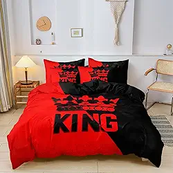 Conjunto de cama de casal – King Size, Crown Queen e King Conjunto de capa de edredom respirável para amantes (1 capa de edredom + 2 fronhas)