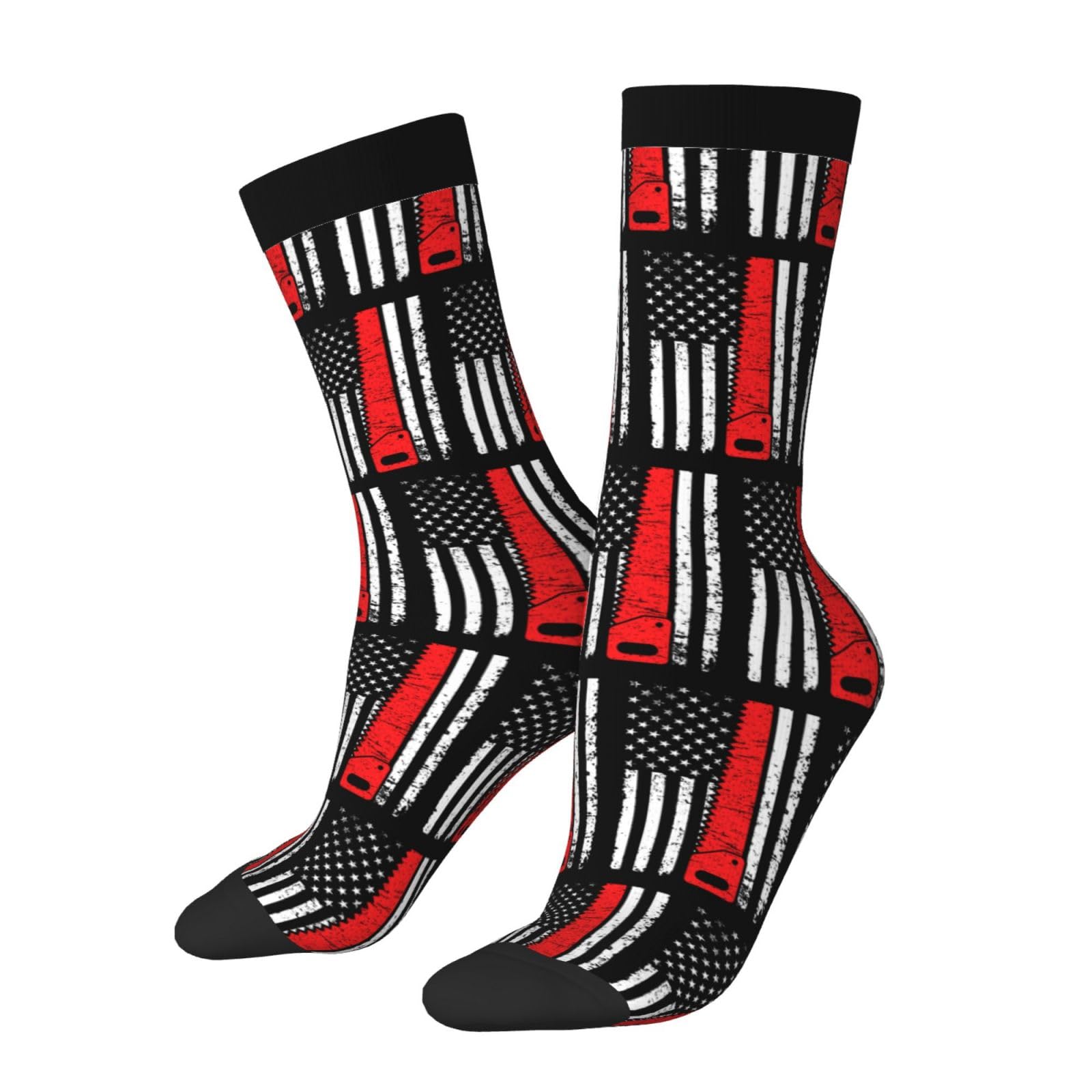 Kwqdozf Unisex 2 Black-1 Woodworking Tools Carpenter Socks For Men Women Gift Sport Wicking Crew Socks Warm Cozy Socks