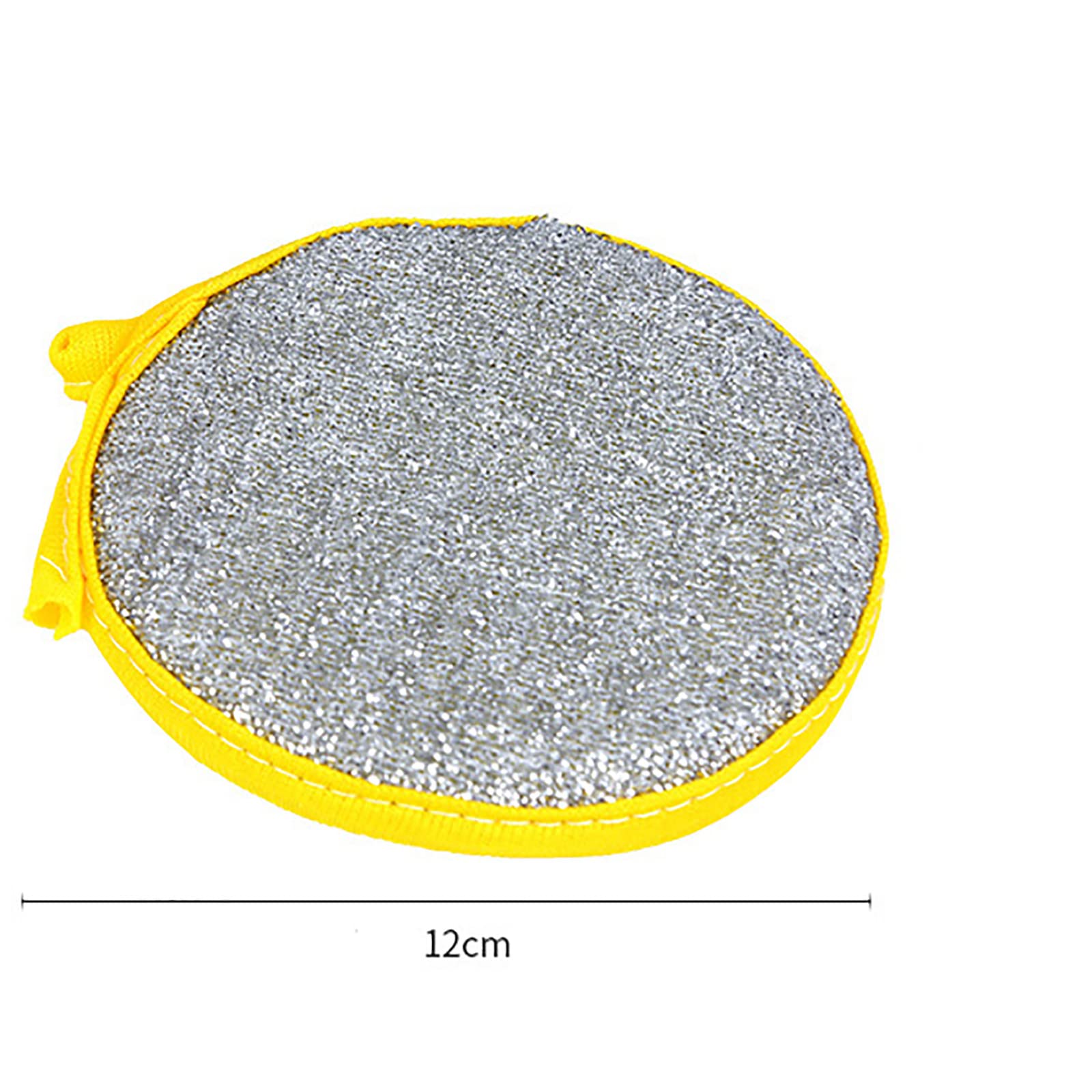 RRJ 10Pcs Kitchen Cleaning Sponges Double Side Round Microfiber Reusable Scrubber Pan Pot Dish Wash Household Cleaning Scouring Tools Random Color 4