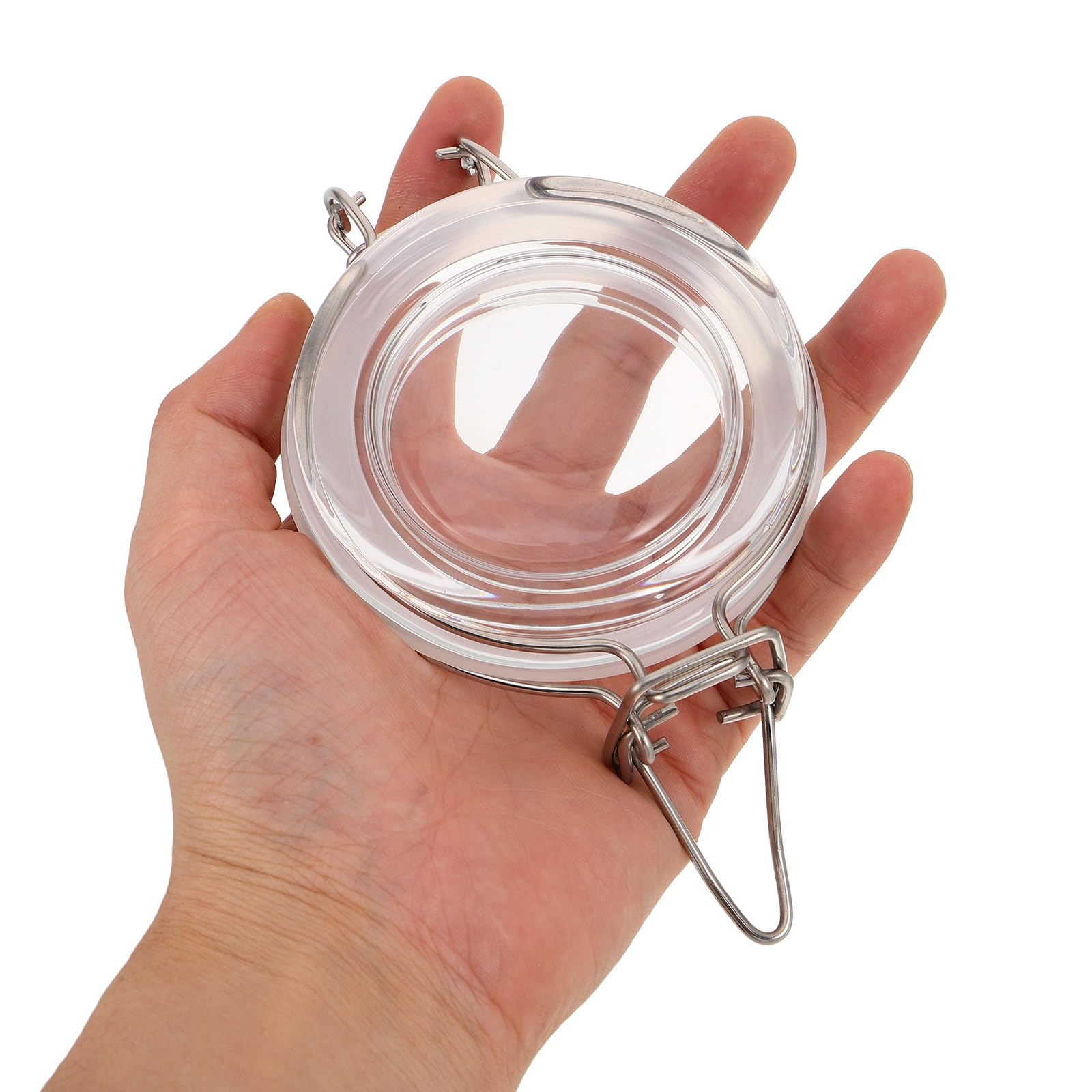 Coperchi a Clip Ermetici per Barattoli in Vetro 10 Pezzi | 500ml 17 Oz, Acciaio Inossidabile, per Farina e Caffè, Adatti a Conserve e Sottaceti