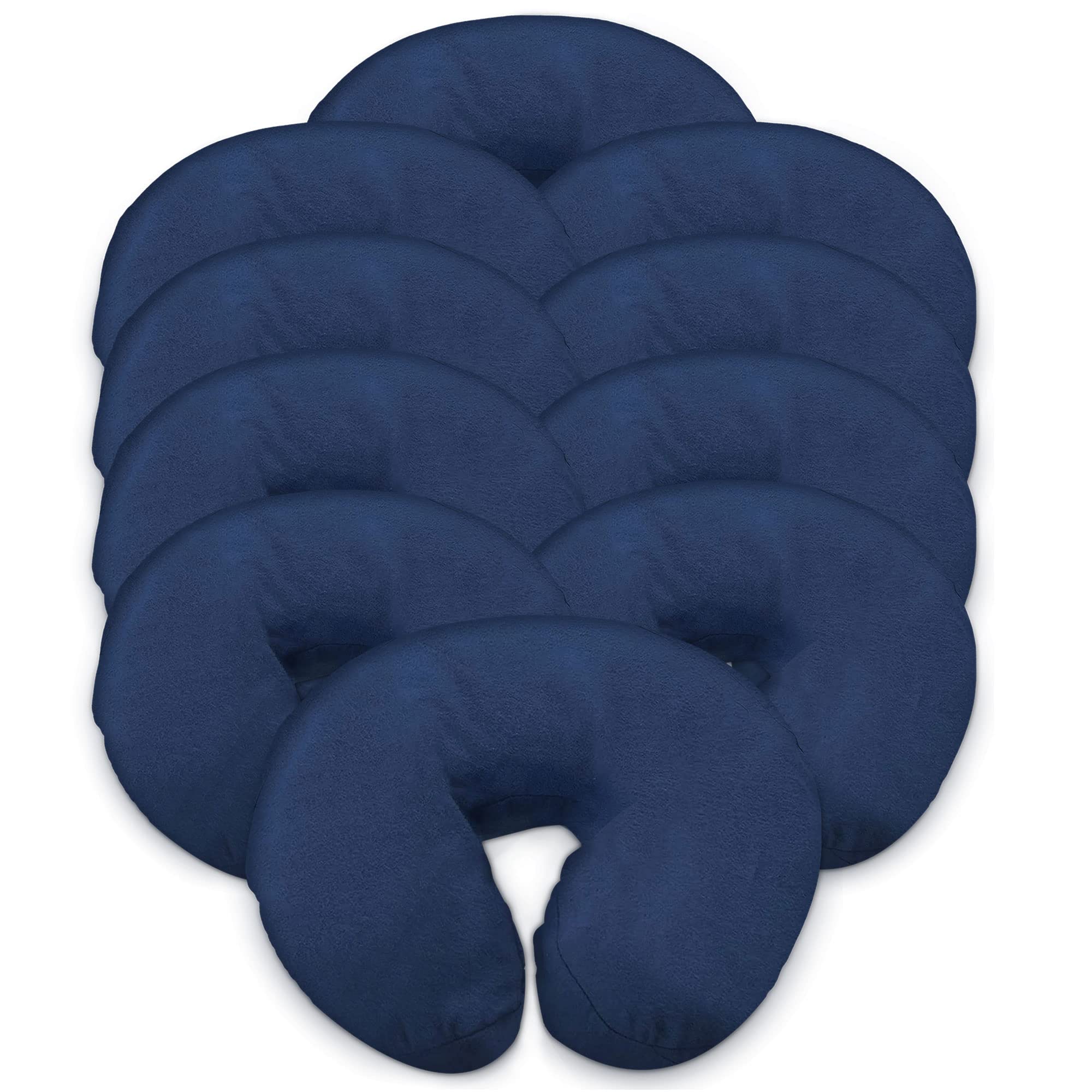 LONDON LINENSPack of 10, Premium Extra Thick 100% Cotton Flannel Massage Tables Face Cradle Covers Cozies Fitted - Includes 10 pcs (Blue)