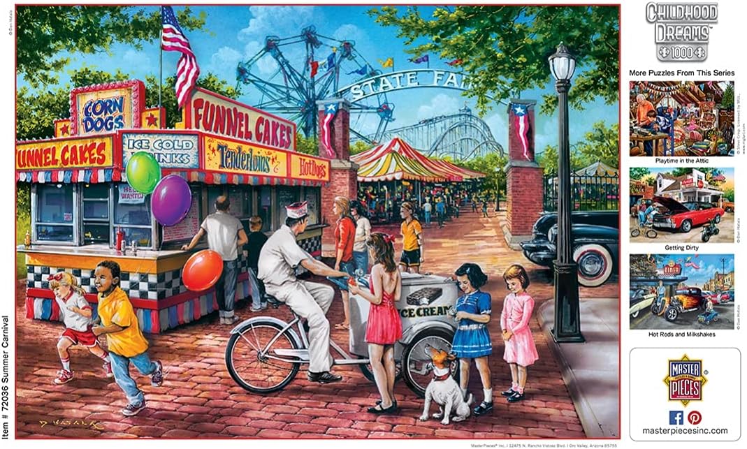 1000 Piece Jigsaw Puzzle for Adult, Family, Or Kids - Summer Carnival by Masterpieces - 19.25" X 26.75" - Family Owned American Puzzle Company : Everything Else