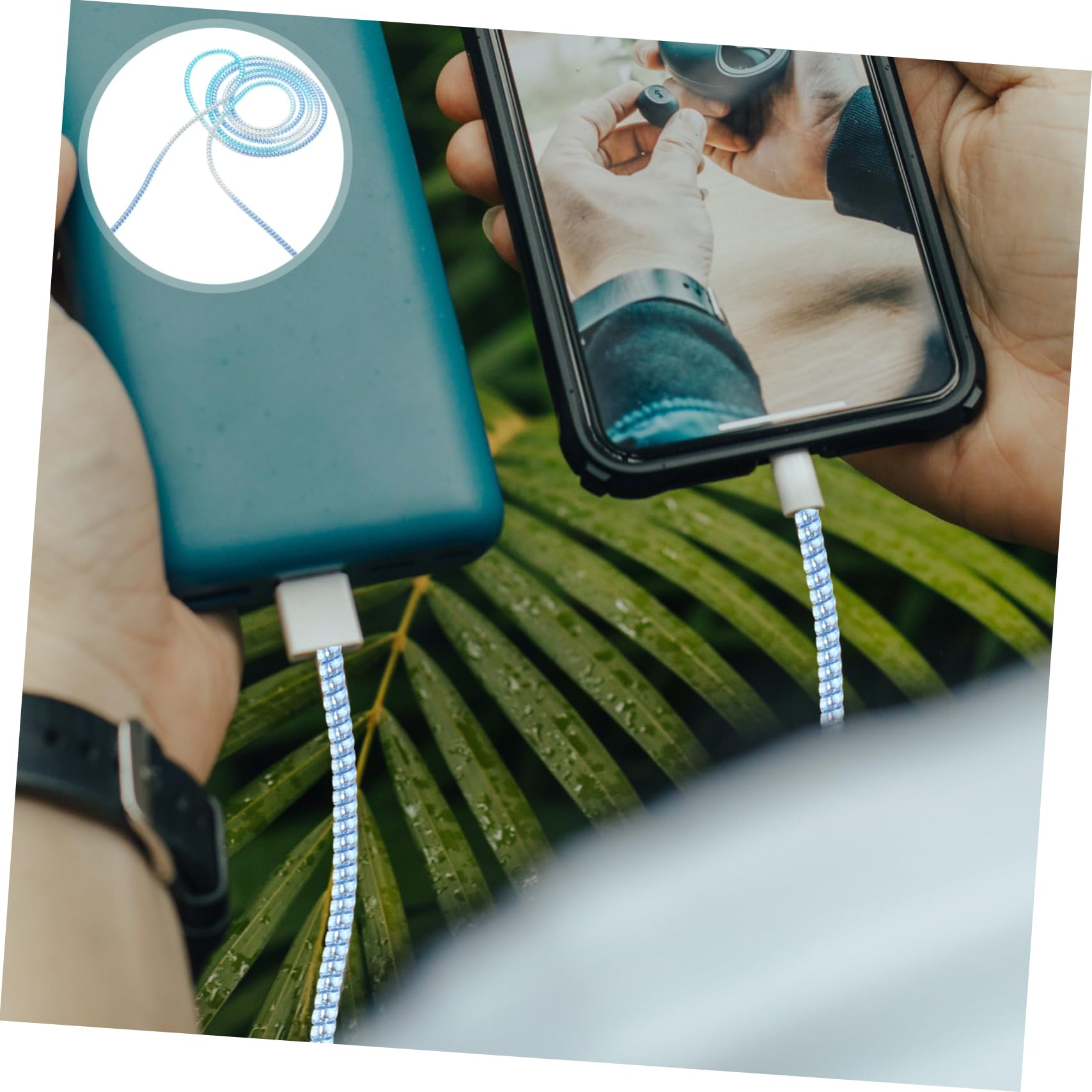 Amazon.co.jp: OSALADI ケーブルプロテクター 三合一電鍍デザイン 1.4m