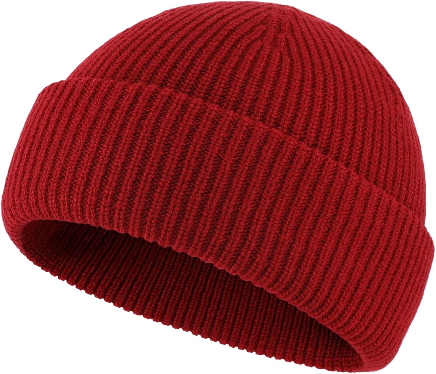 Connectyle Short Fisherman Beanie for Men Women Warm Winter Hats Knit Cuffed Beanies Skull Cap Acrylic Watch Hat