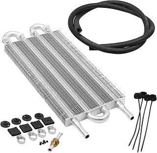 RULLINE 4 Row Universal Aluminum Remote Transmission Oil Cooler AUTO-Manual Radiator Converter