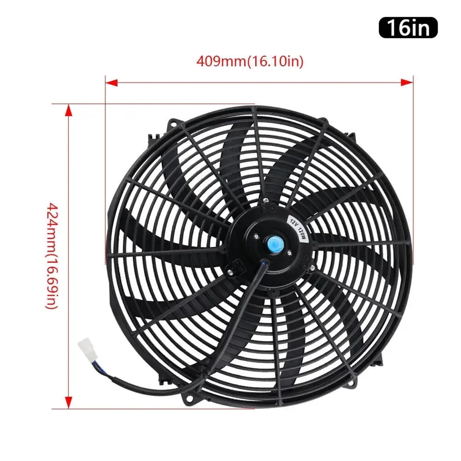 pasywny podgrzewacz 16'' Push/Pull 12V 120W Elektryczny Chłodnica Intercooler Slim Fan Układ Chłodzenia Silnika Akcesoria Samochodowe Wyścigowe
