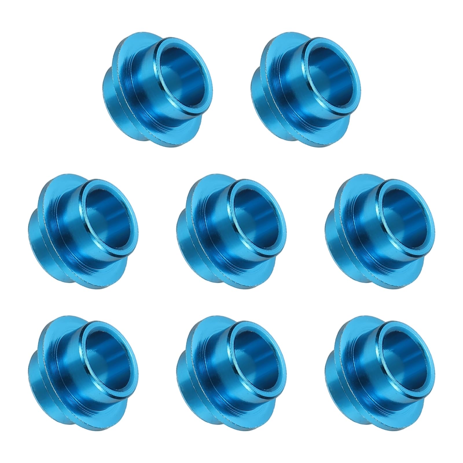 YELARXI Inline Skate Bearing Bushing Spacers, Skate Axles Shaft Spacers Roller Bushing Gasket Wheel Center Bearing Fitting for (Skating/Skateboard) 8mm & 8 Pcs & Aluminum & Blue