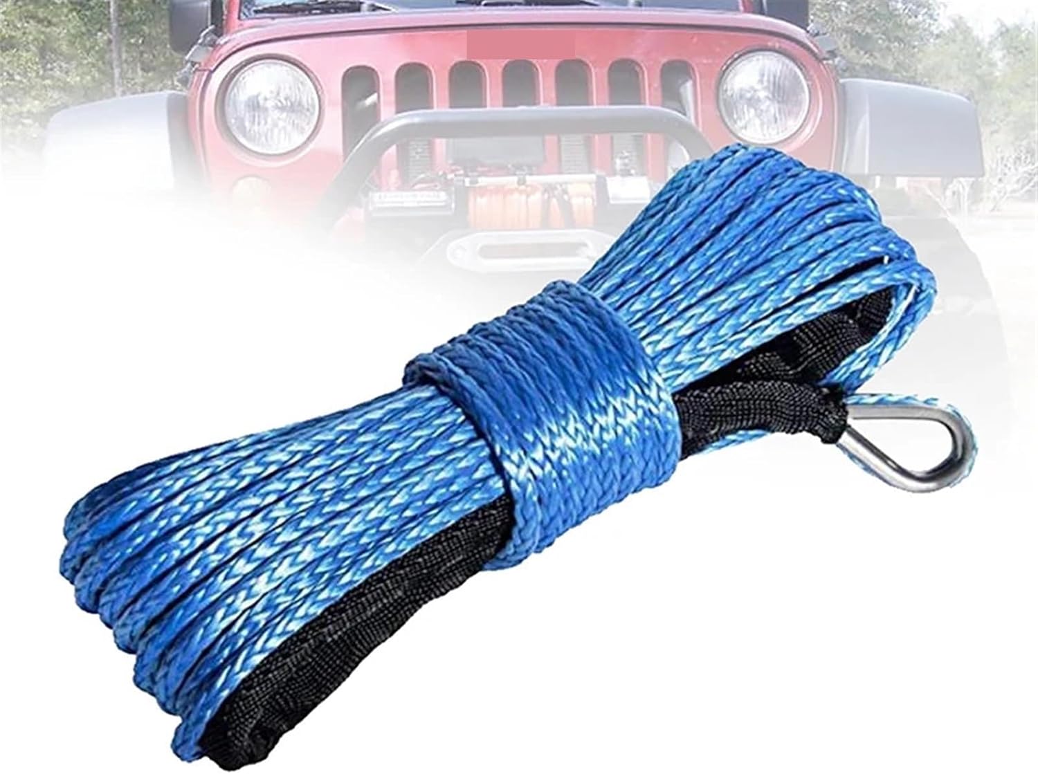 Tow Rope, 6mm X 15m Synthetic Winch Rope,Recovery Ropes(Blue)
