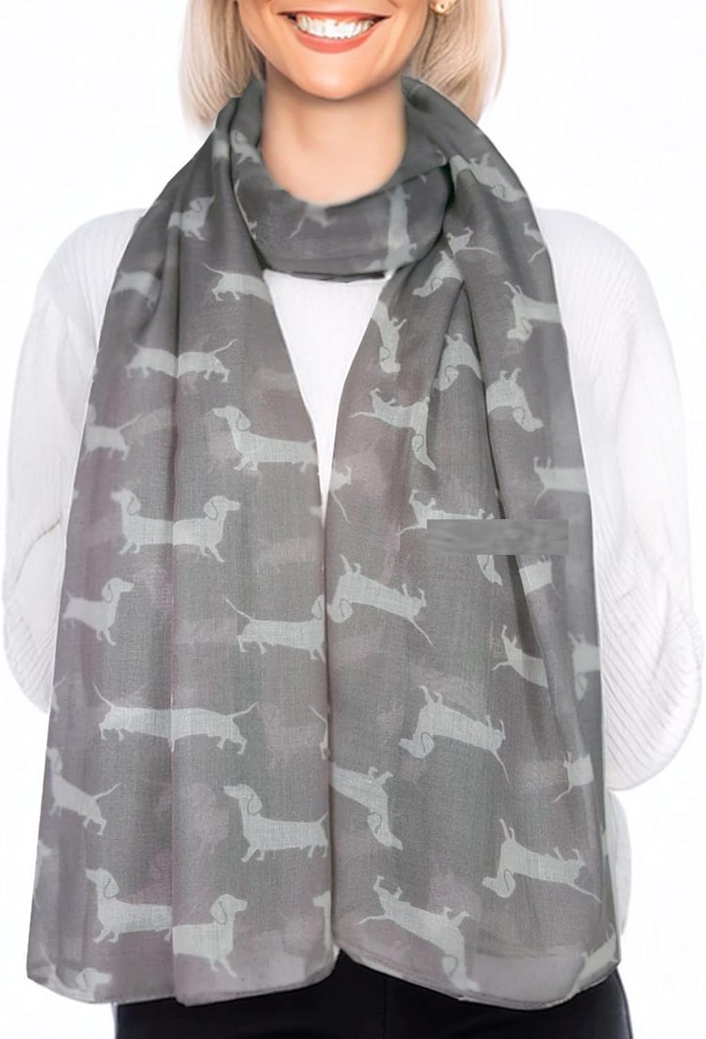 Sciarpa Stampa Levrieri GFM - In Poliestere Morbido, 180x90 Cm, Lavabile, Unisex - Foto 4