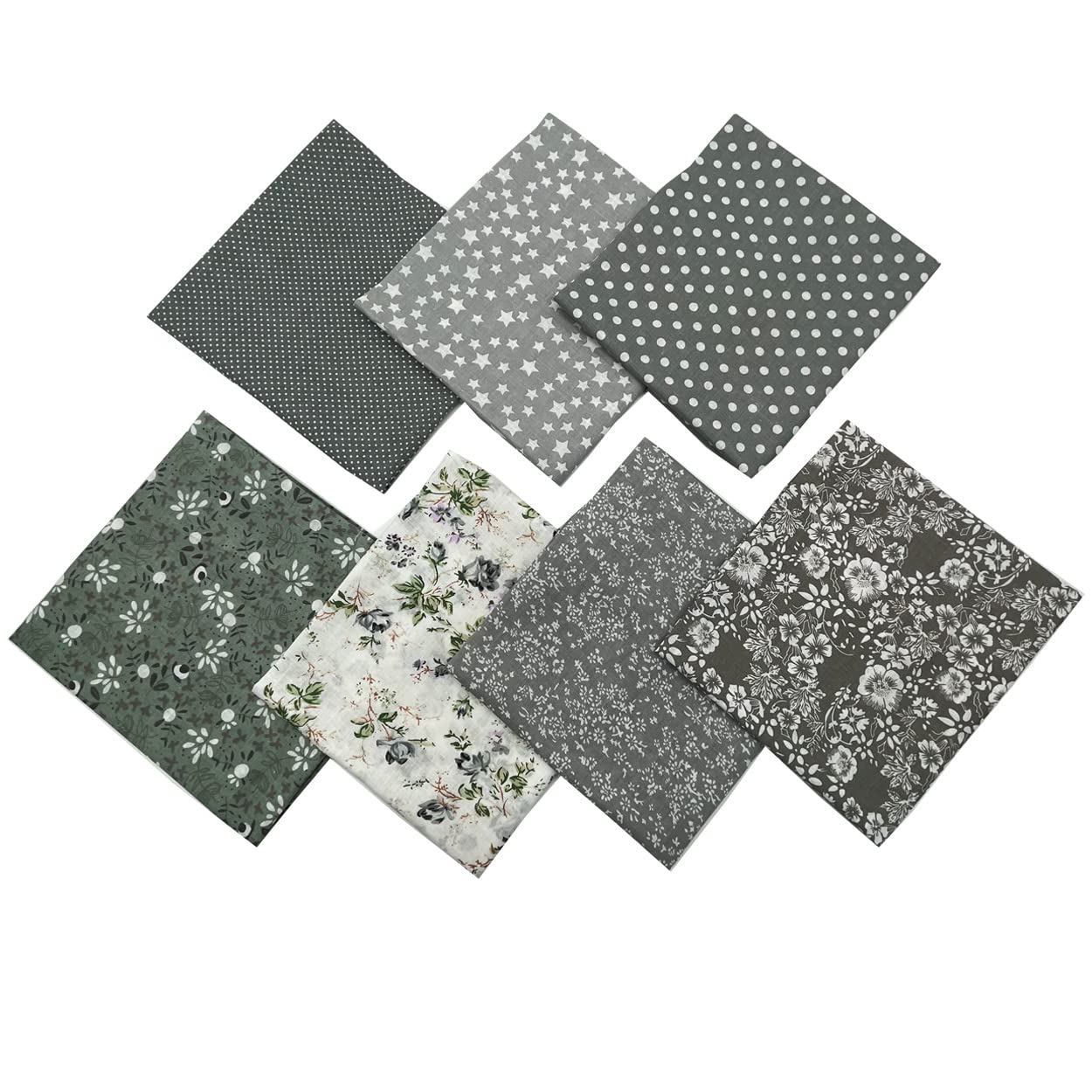 Amazon.com: Jukway Pack of 7 Cotton Fabric 50 x 50 cm Squares