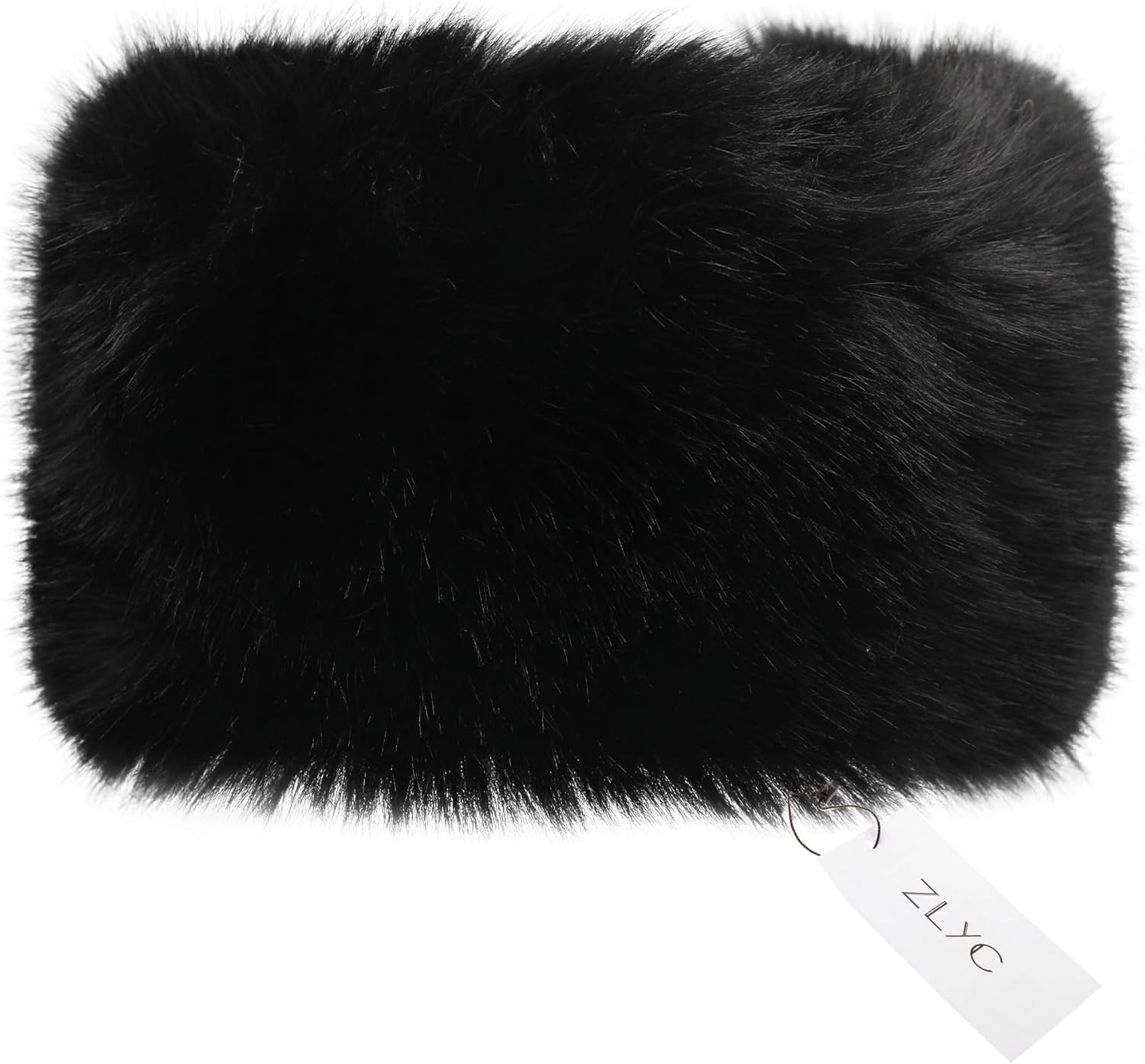 ZLYC Women's Winter Large Faux Fur Headband Fluffy Elastic Cold Weather Earmuffs - Image 6