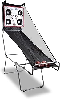 Pop-A-Shot Official Pop-A-Pass Electronic Arcade Style Football Toss Game | 4 Inflatable Mini Footballs | Foldable, Portable, Tote Bag Included