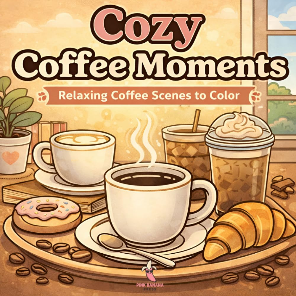 Cozy Coffee Moments Coloring Book: Relaxing Coffee Scenes to Color (Cozy Coloring Series)