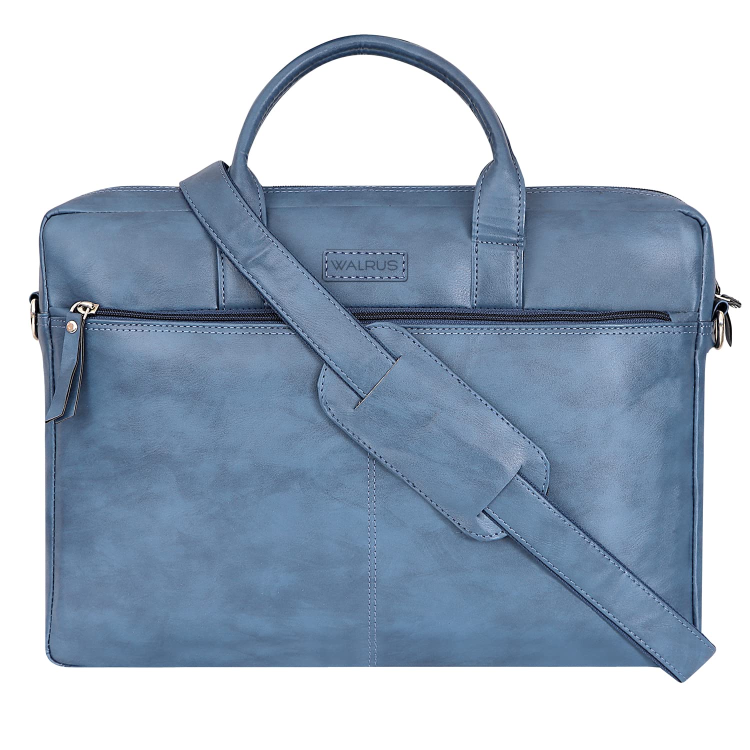 Walrus Colors Series Laptop Bag | Blue Vegan Leather Laptop Bag for Men | Office Bag for Men & Women | With Padded Compartment | Vegan Leather & Nylon Fabric | Fits Up to 15.6" Laptop & MacBook (B0C19KGZN2) Amazon Price History, Amazon Price Tracker