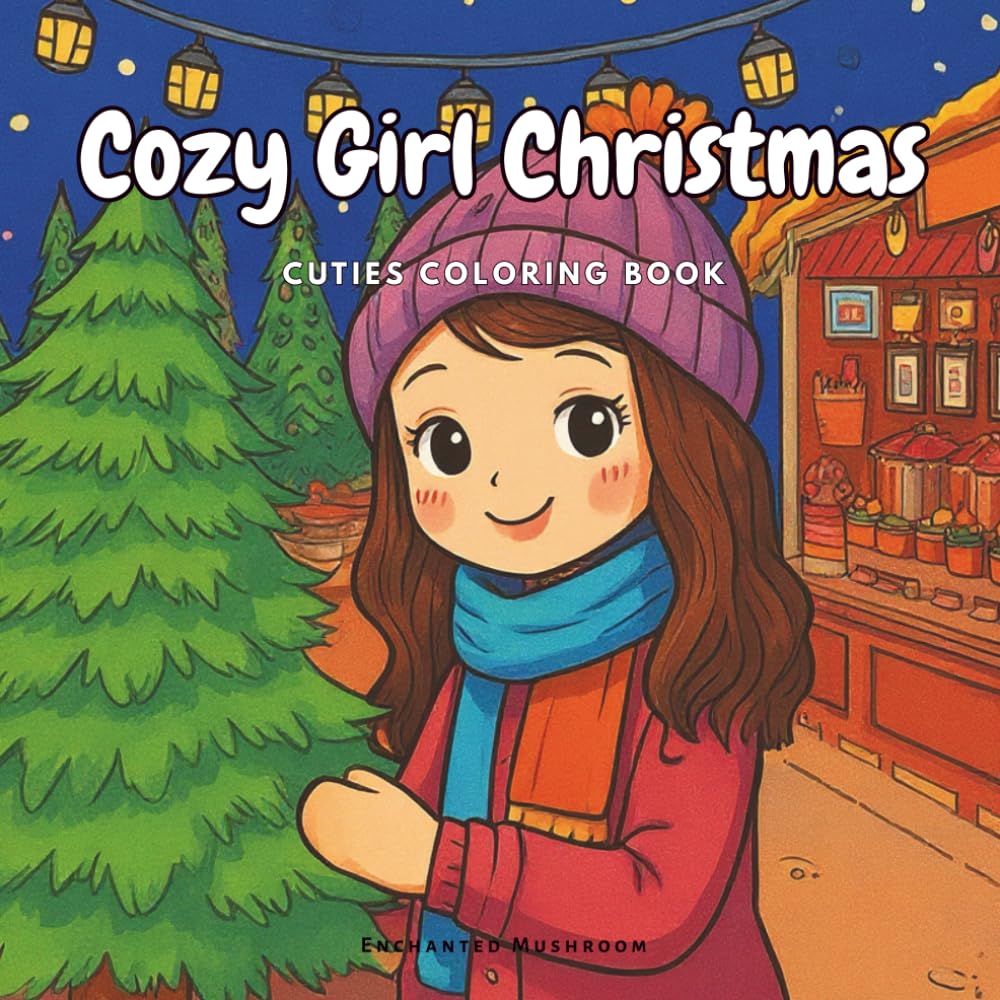 Cozy Girl Christmas: Bold & Easy Holiday Cutie Coloring Book for Stress Relief | Festive Corner Scenes | Relaxing Cozy Winter Designs | Perfect Christmas Stocking Stuffer (Cozy Girl Cutie Coloring)