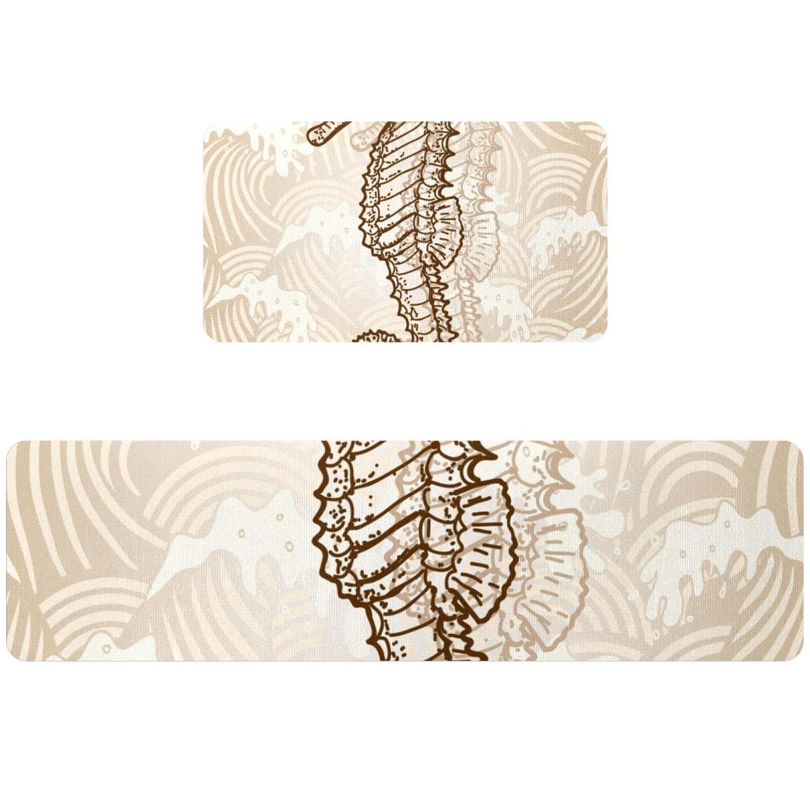 Tapis de cuisine antidérapants et lavables motif hippocampe de couloir