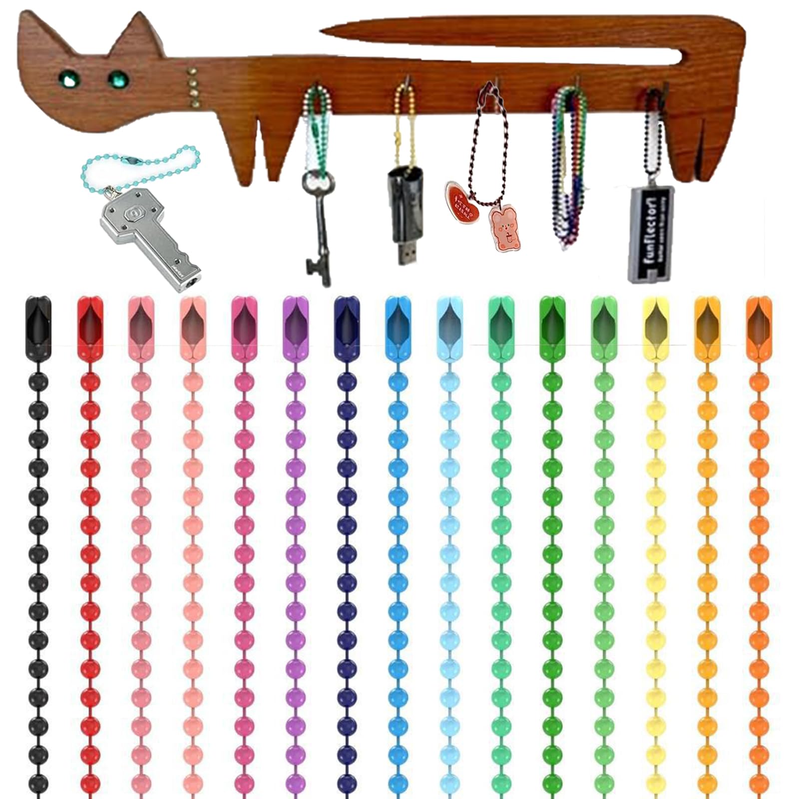 Amazon | ボールチェーン ボールチェーン 落下防止200本（カラー