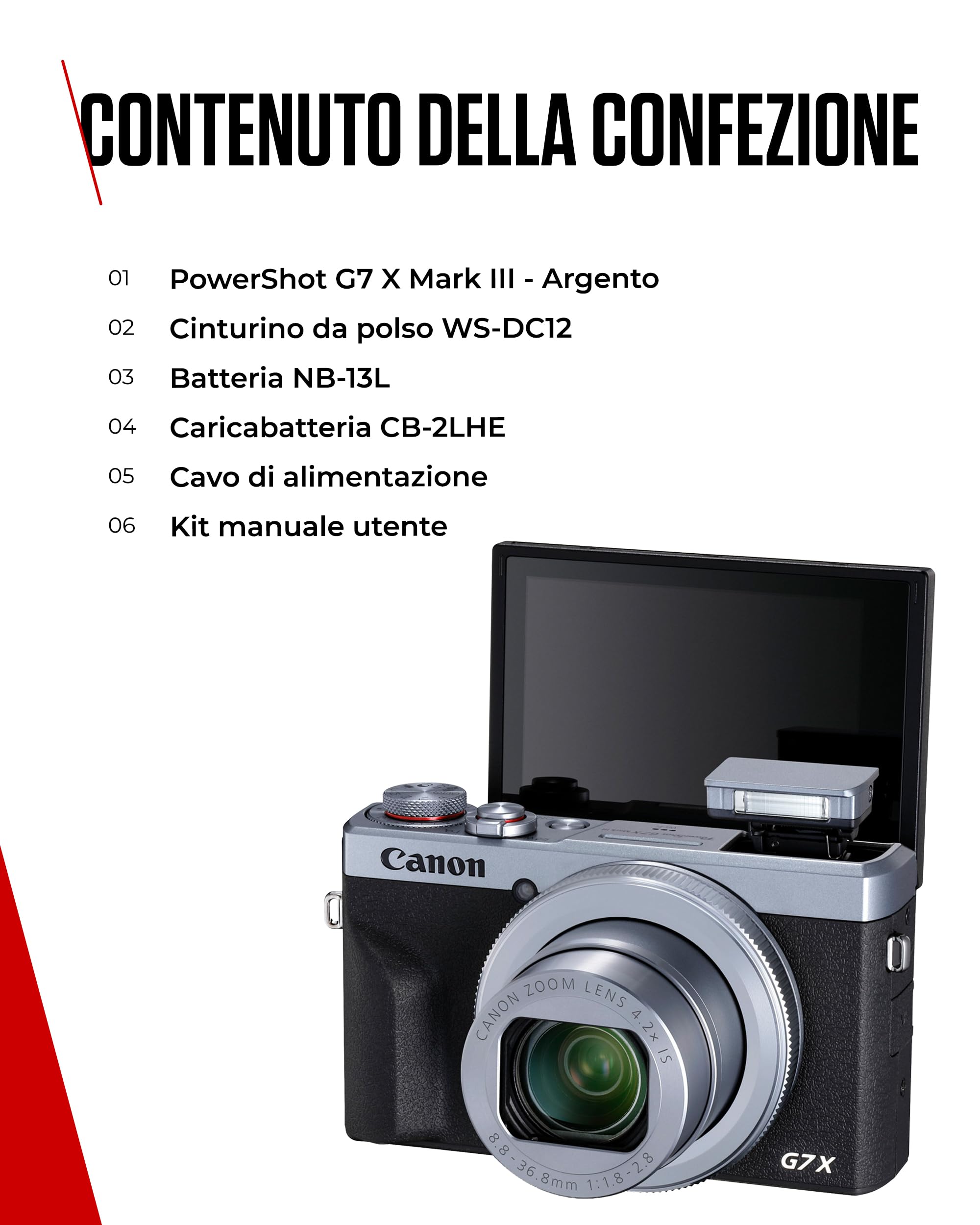 Canon PowerShot G7X Mark III (Argento) – Fotocamera Digitale Compatta con Sensore da 1 Pollice e Video 4K - Perfetta In Condizioni Di Scarsa Illuminazione E Per I Viaggi