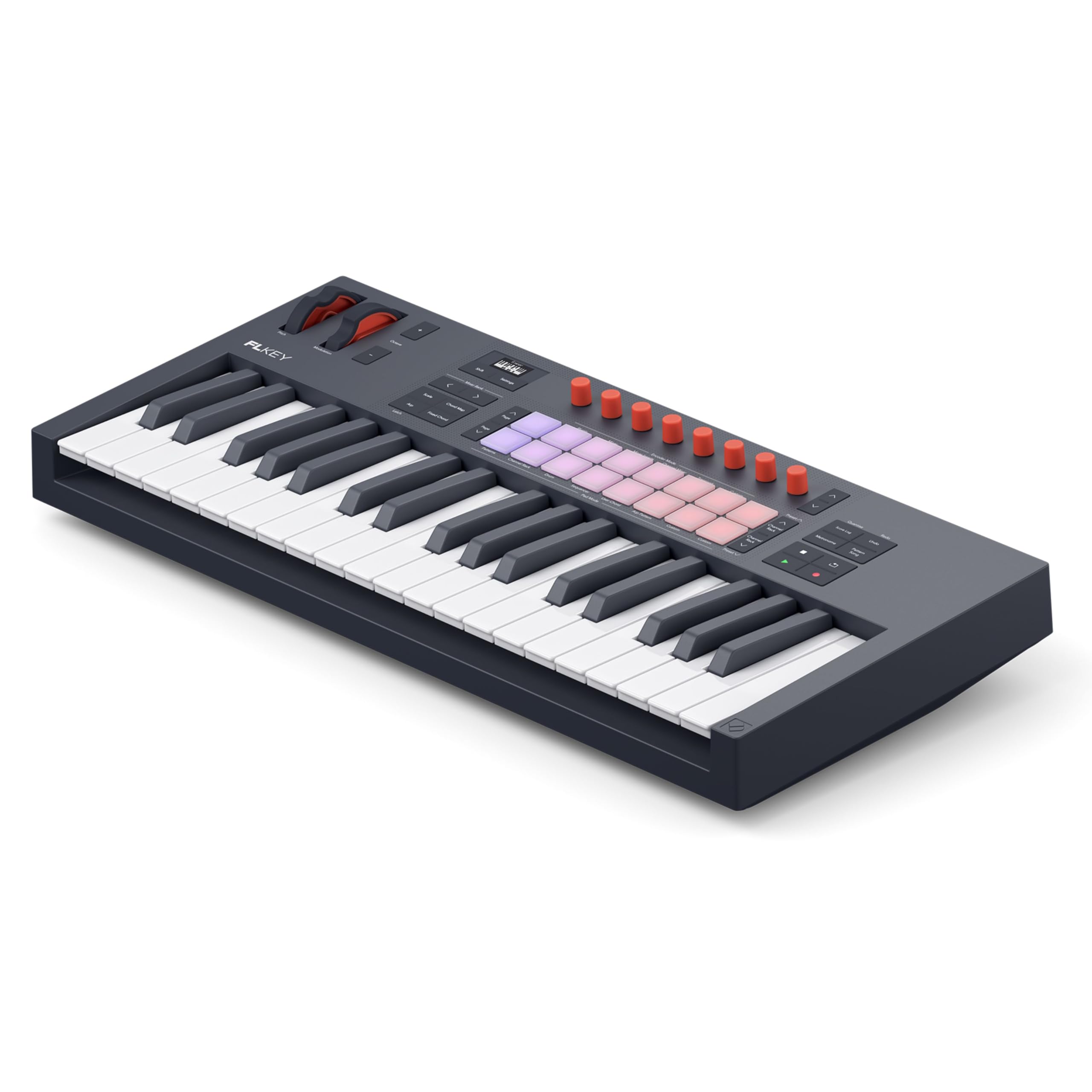 Novation FLkey 2 37 — Controller MIDI a tastiera per FL Studio. Crea ritmi con tasti full size, USB, rotelle di pitch e modulazione, 16 pad, arpeggiatore e sei mesi di FL Studio