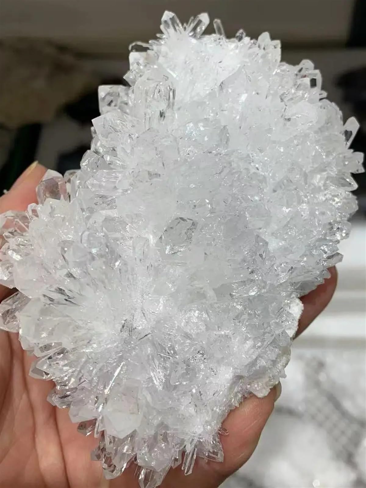 KJEBVHIRS Stone Clear Quartz Crystal Cluster Home Decoration(650-700g)