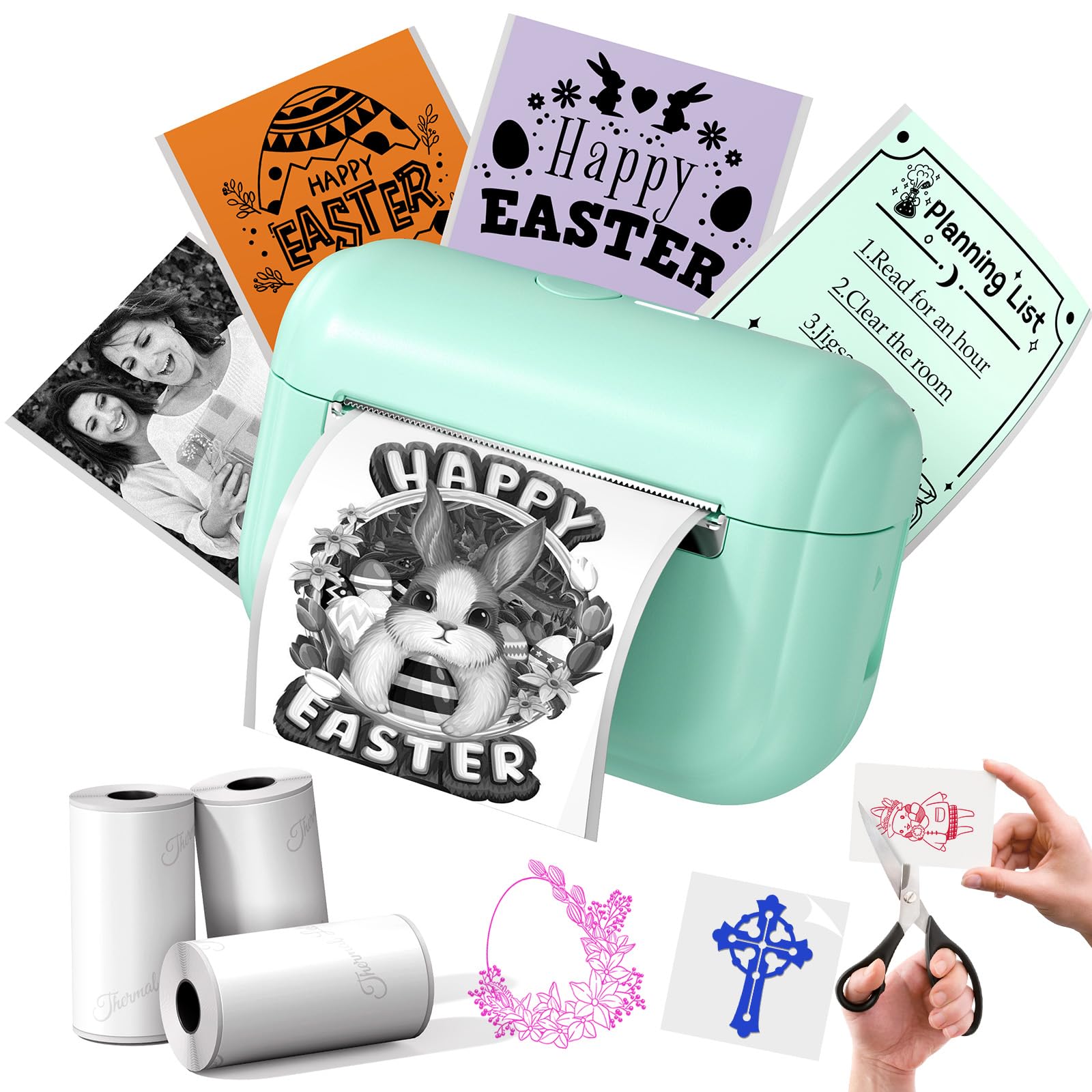 Memoking Mini Drucker für Smartphone, Minidrucker Q02E Bluetooth Fotodrucker für Mädchen & Jungen, Tragbare Thermodrucker Mini für Geschenke, Studiennotizen, Anatomische Diagramme, Fotos, Erstellung