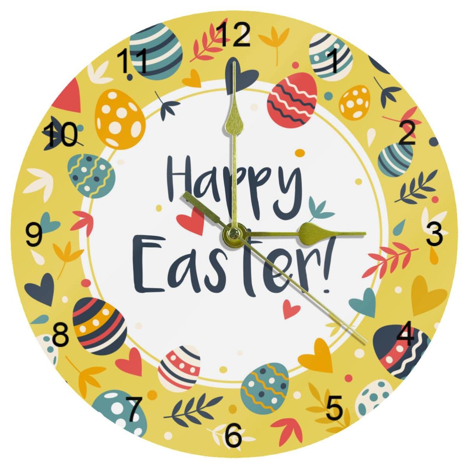Horloge murale facile à lire de 25,4 cm avec mécanisme silencieux et chiffres arabes