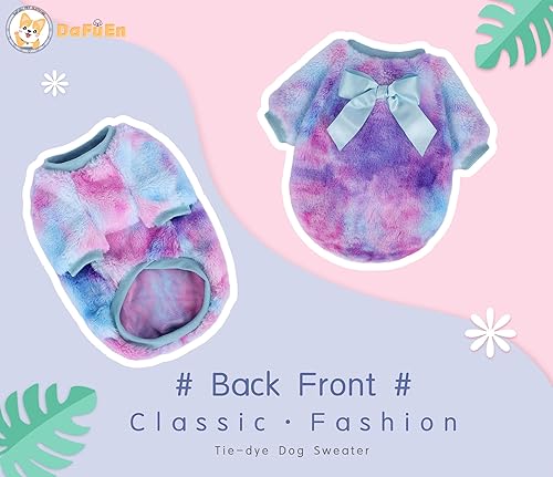 Miniatura 2 de Suéter de teñido anudado para cachorros, suéteres para perros pequeños, niñas y niños, ropa cálida de invierno para mascotas, trajes para Chihuahua,