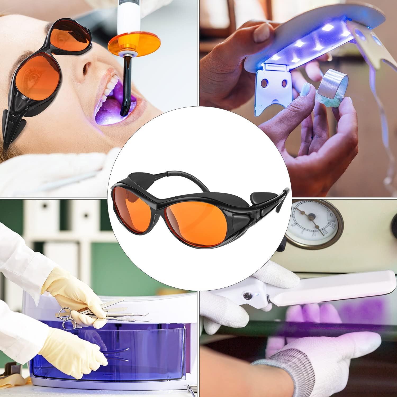 Professional UV Light Safety Glasses for 90nm-490nm wavelength UV lamps, UVC protective glasses, blocking blue light , Anti-Fatigue Anti Glare, shatterproof, anti-scratch and anti-fog, orange lenses - Image 4