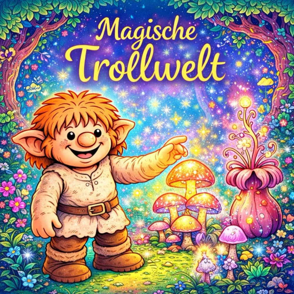 Magische Trollwelt: Zauberhaftes Malbuch mit freundlichen Trollen, Fantasiewäldern & magischen Motiven für Kinder