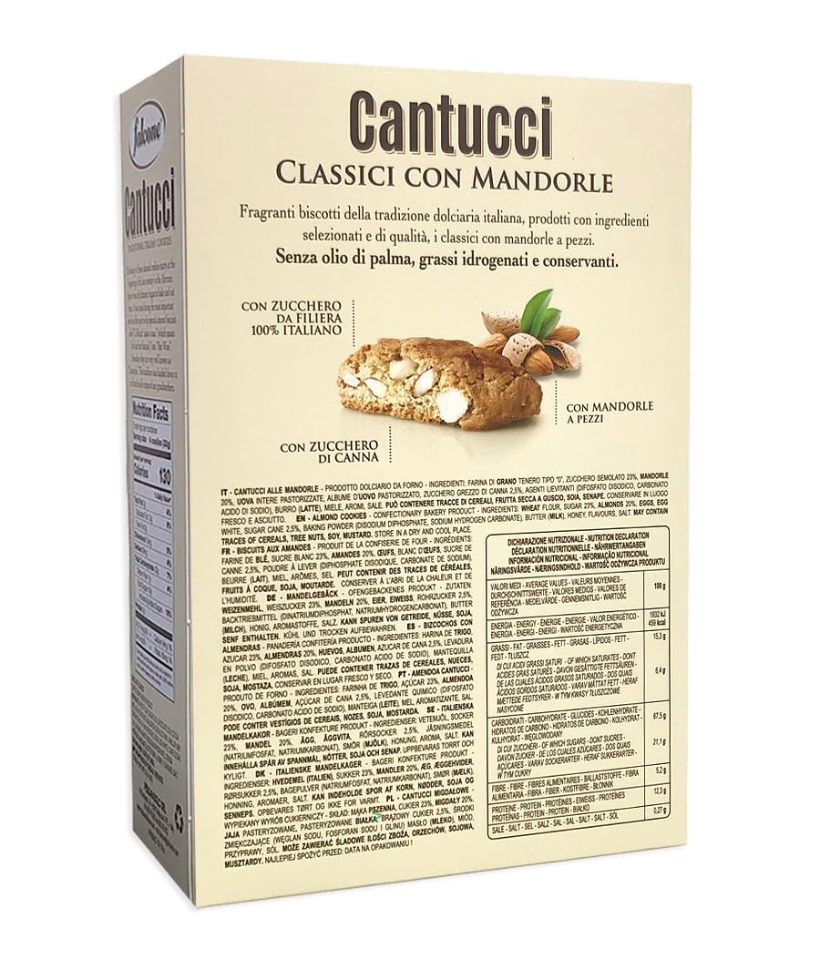 Falcone Cantuccini D'Abruzzo Mix Cantucci alle Mandorle e con Gocce di Cioccolato 200g [2 Confezioni]