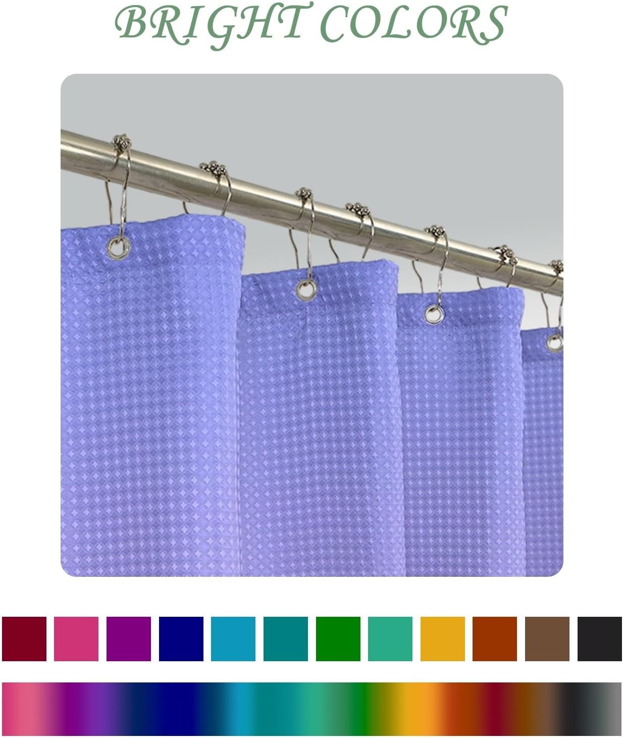 72x72 Inch Gradient Color Waffle Modern Shower Curtain for Bathroom Pink Ombre Elegant Color Series Stall Shower Curtain Set Cloth with Metal Hooks, Cute Kids Farmhouse Shower