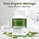 Nutrawave ORGANIC MORINGA LEAF Capsules 1200mg High Potency (2 x 600mg) – Gluten Free, Non-GMO, Vegan-Friendly Antioxidant Supplement -120 Capsules