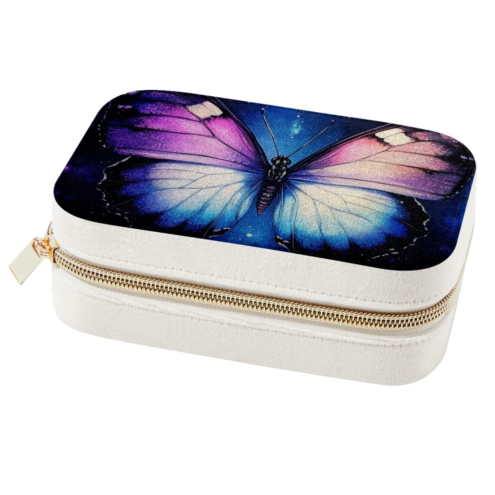 Boîte à bijoux papillon bleu pour vos week-ends et vacances